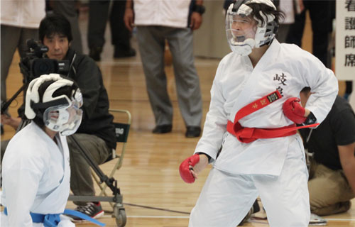 成年女子(組手)で準優勝した本間選手